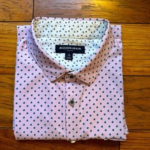 Mizzen+Main - Leeward Short Sleeve - Pink Foulard Print X-Large / Trim